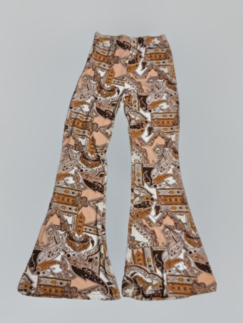 NWT Ghanda Rosa flares in geometric paisley print, size 10AU (6 US)